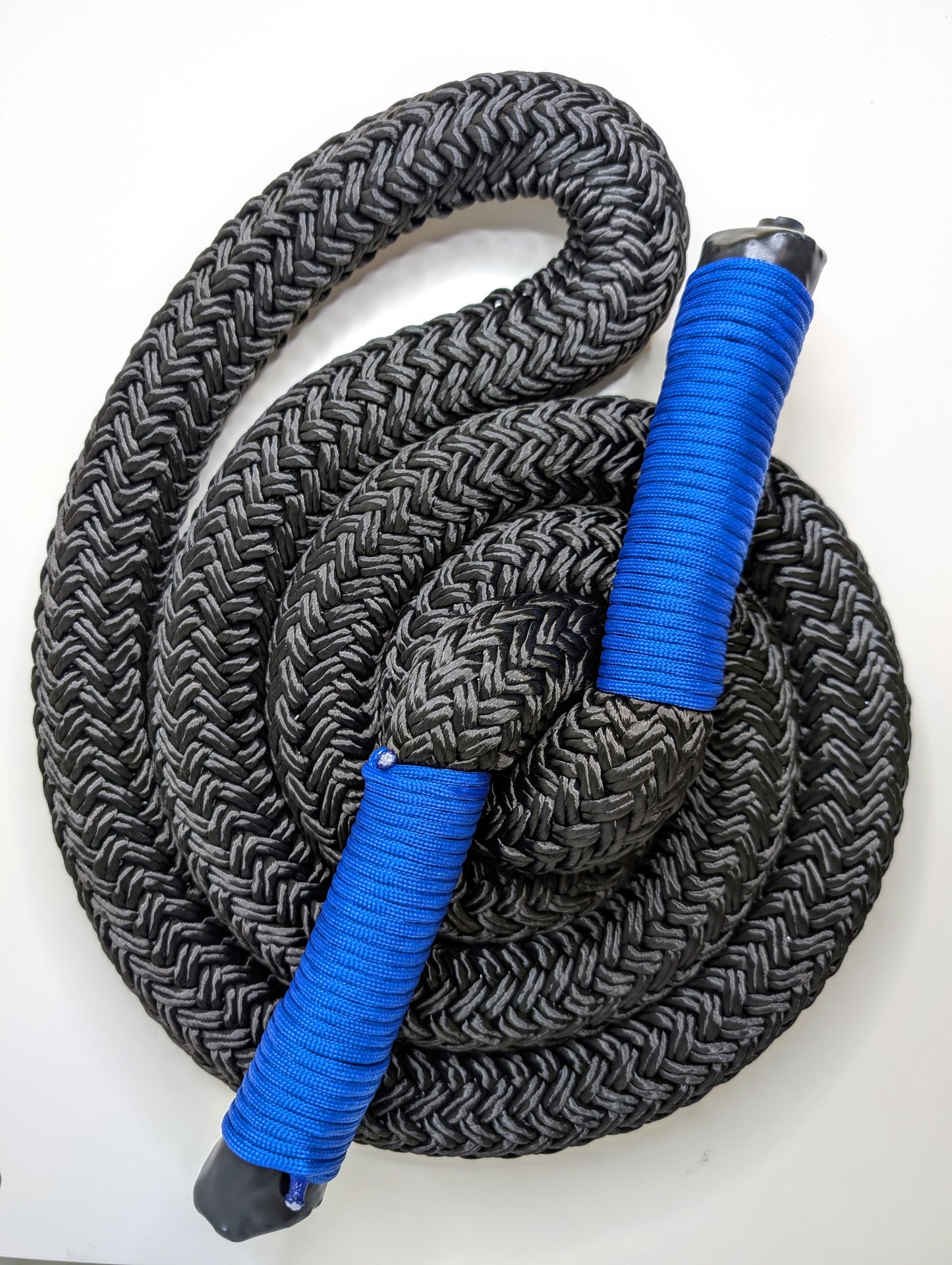 Obsidian Black with Blue Handles Heavy Rope Flow Rope Made in Canada
