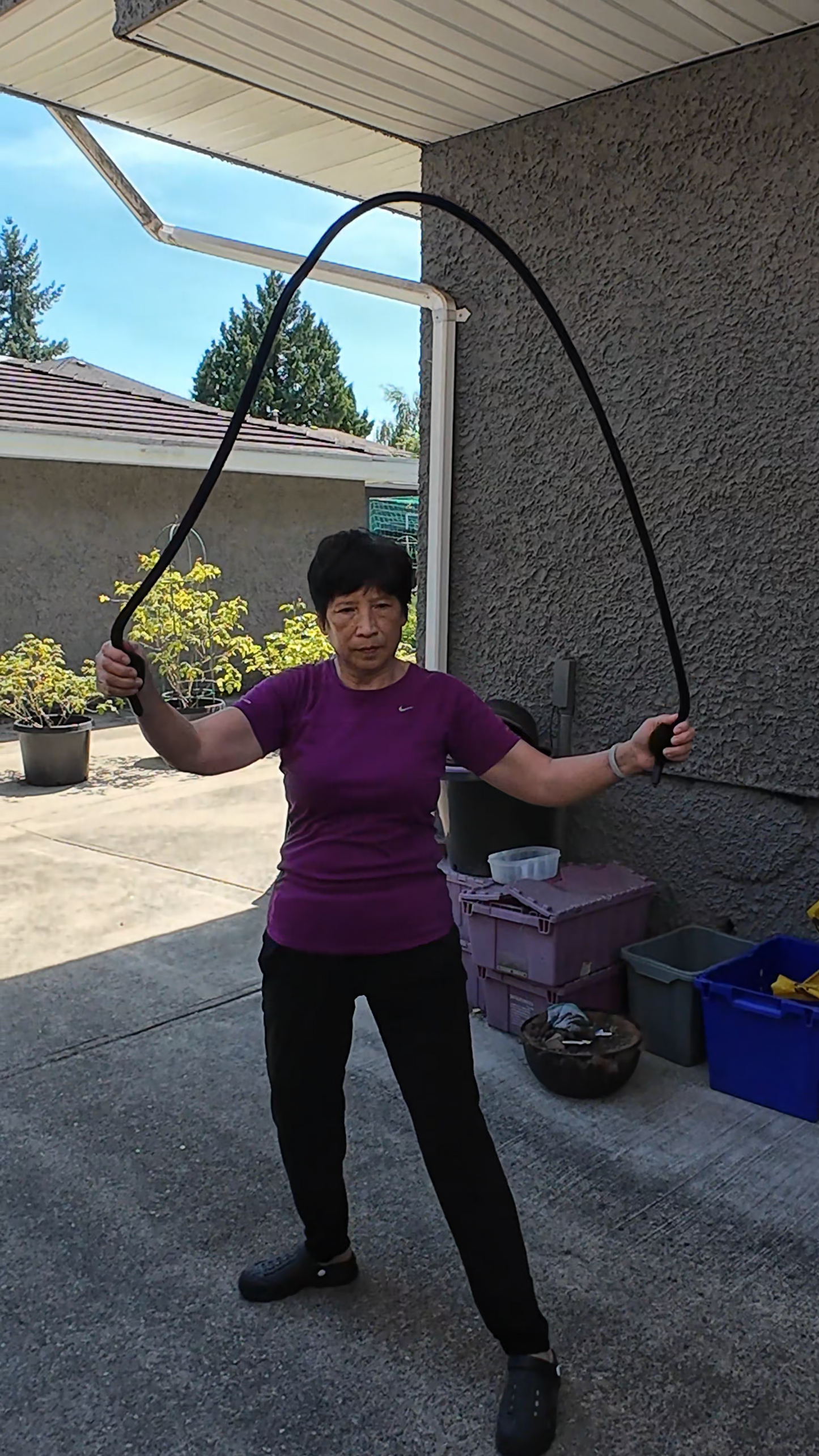 elderly lady doing rope flow with a gentle flow rope