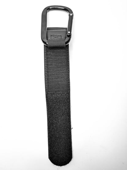 Leather strap with a carabiner clip