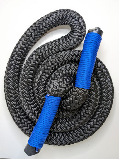 Obsidian Black with Blue Handles Heavy Rope Flow Rope Made in Canada