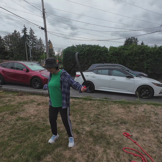 Mary Ann tries out the Elderberry Obsidian Heavy Flow Rope